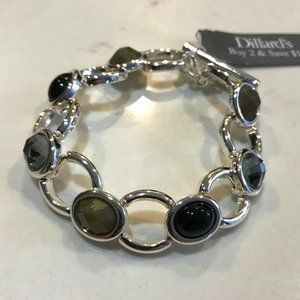 Dillards Silver-Tone & Cabochon Bracelet